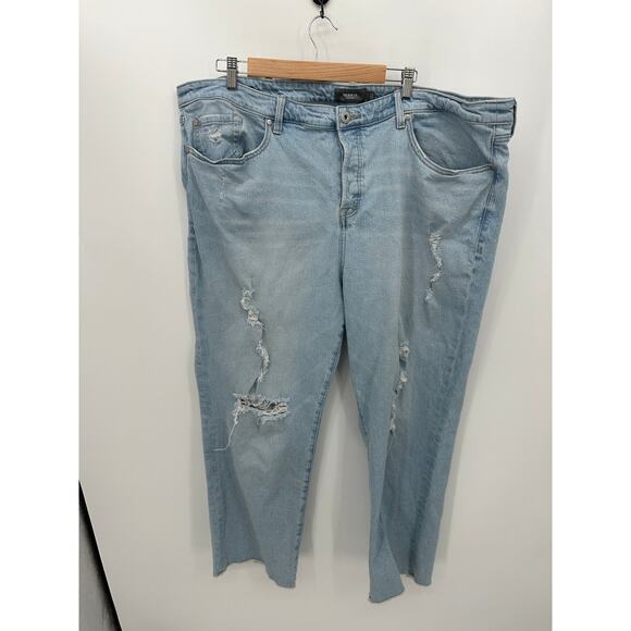 Torrid Denim Jeans Women 24T Plus Size Light Wash Button Fly Raw Hem Hi Rise - Picture 1 of 9